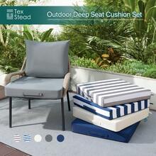 All-Season Outdoor Chair Cushion, Soft & Comfortable With High Elastic Filling, Non-Slip Design, Sun-Resistant & Fade-Resistant, Breathable & Not Stuffy, Machine Washable & Space-Saving, Multi-Scene Use, Cost-Effective For Home & Outdoor - Navy Blue Stripes - View 9