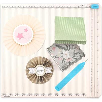 12" X 12" Paper Cutter And Scoring Board, Multipurpose Cutting And Scoring Tool, Precise Cutting And Scoring For Book Covers, Gift Boxes DIY, Cards, Envelopes, Crafts, Card Making And Scrapbooking