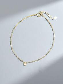 1pc S925 Sterling Silver Sweet & Cute Cubic Zirconia Heart Pendant Necklace For Women, Elegant Versatile Romantic Dainty Choker, Valentine's Day Gift - Love - View 2