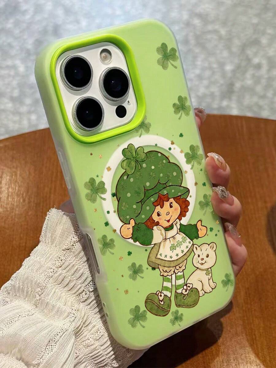 1pcs S-Strawberry Green Shortcake Doll Magnetic Phone Case For IPhone 17 16 15 14 13 12 11 Mini Pro Max X XR XSMax 7 8 Plus Shockproof TransparentFOR-YOUR-BELOVED-PHONE,For Iphone 17 Pro Max,Cute Phone Cases - 型號5(1件) - 查看 1