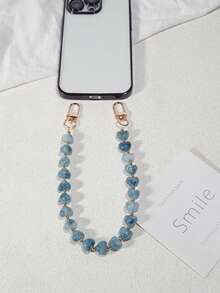 粉色合金心形元素彩色心形仿石手机挂绳，紫色、粉色亚克力珠手机挂绳，兼容包包挂饰、钥匙扣、相机CCD装饰，适合作为节日礼物、手机挂饰、复活节春季礼物 - 彩色 - 查看 5