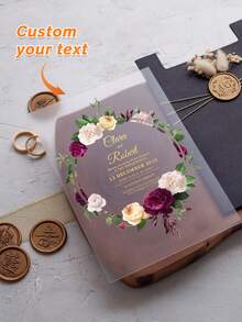 Acrylic Wedding Invitation: Custom Elegant Party Invites, Custom Acrylic Wedding Invitation, Acrylic Invites, Luxury Invite, Transparent Invitation, Custom Acrylic Wedding Invitation, Acrylic Invites, Minimalist Acrylic Invite, White Ink Acrylic Invitation, Transparent Invitation - Multicolor - View 11