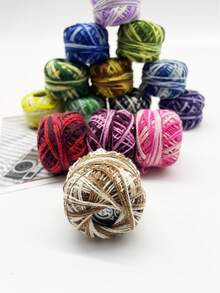 1 pieza Hilo de encaje de dos colores, teñido degradado bicolor, rollo pequeño de 25m de hilo de encaje, tamaño compacto adecuado para principiantes, estudiantes y manualidades - Un hilo de encaje de dos tonos - Ver 8