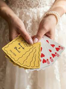 Personalized Wedding Guest Book Alternative , Customize Text,Custom Wedding Playing Cards , Personalized Wedding Deck , Custom Printed Keepsake , Bridal Shower Favor - Multicolor - View 3