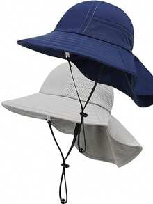 Binomata 2顶幼儿及儿童卡通印花渔夫帽，可调节宽檐沙滩遮阳帽，防紫外线，适合0-6岁儿童 - 彩色 - 查看 11