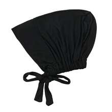 1pc Silky Cotton Wide Brim Drawstring Neck Gaiter Cap - Turban Hat - View 1
