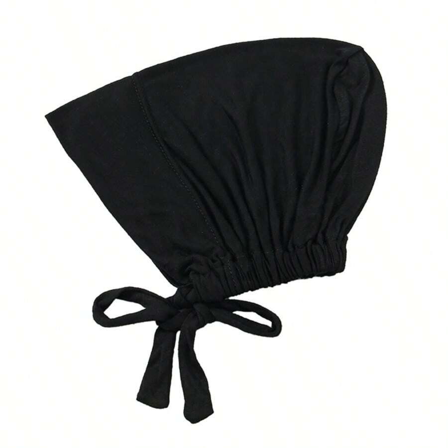1pc Silky Cotton Wide Brim Drawstring Neck Gaiter Cap - Turban Hat - View 1