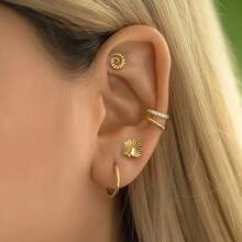 1件 ASTM F136 钛金属内螺纹平底耳钉 无螺纹唇钉 鹦鹉螺漩涡唇钉 美杜莎耳骨钉 - Internal Thread - 查看 3