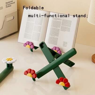 Multifunctional Foldable Book Page Holder Desk Stand, Creative Book Shelf For Reading, Phone & Computer Support