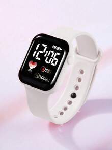 3/1pc Girls Fashion Minimalist LED Heart-Shaped Digital Display Electronic Watch, Suitable For Students, Ideal As Birthday/Holiday Gift For Girls, Great For Back To School, Parties, Travel And Daily Life. Graduation Season, Gift For Friends And Family - Multicolor - View 9