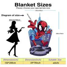 Marvel Spider-Man Theme Flannel Blanket, Featuring The Classic Red And Blue Superhero Costume, Warm And Soft, Suitable For Sofa Cover, Nap Blanket, Bedding Decor And More - White - View 14