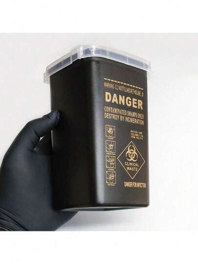 1pc Tattoo Needle Storage Box, Tattoo Accessories, Tattoo Supplies - Reusable, Y2K Tattoo, Keep Desk Tidy, Halloween Theme, Black/Yellow Color Options, Christmas Gift, Easy To Use, Portable Plastic Container, Sturdy Structure, Durable And Easy To Clean, Ideal Choice For Home, Tattoo Salon, Embroidery, Hairstylist, Tattoo Artist, Tattoo Accessories