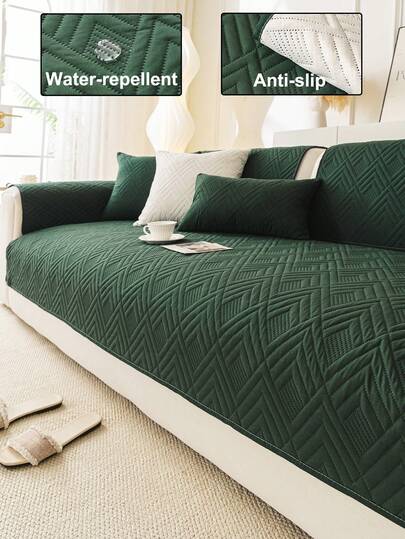 1pc Microfiber Fabric Ultrasonic Sofa Cover, Liquid Splash Resistant, Pet Friendly Machine Washable, Holiday Decor Home Protection, Fits Single Sofa/Loveseat/Recliner/Armchair, Autumn Decor, Room Decor, Back To School, School Supplies