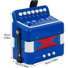Shoze The Accordion With 10 Keys Is A Music Instrument Suitable For Beginners, Equipped With An Air Valve. It Is An Educational Instrument With A Lightweight And Portable Design, Making It Very Suitable For Early Music Education And Performance - Blue - View 4