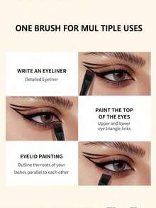 5支装精准眼部化妆刷套装，包含镰刀形眼线刷、斜角眼线刷和眉刷。专业眼部化妆刷，可旋转长柄设计，适合敏感、娇嫩、干燥肌肤，轻松打造精致眼妆。化妆刷套装，化妆刷套装，化妆刷套装，全套化妆刷，化妆刷套装，全套化妆工具，化妆刷套装，化妆刷套装，化妆刷套装，化妆礼盒套装 - 黑色 - 查看 7