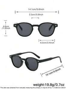 1副女士黑色圆形镜框休闲户外时尚眼镜 - 彩色 - 查看 3