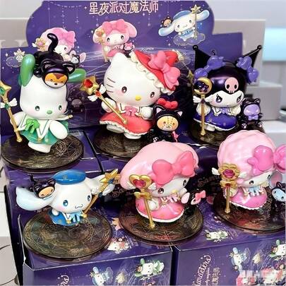SANRIO 1/3/6 PIEZAS/Figuras coleccionables de la caja ciega de  Stardust Party Magician - Regalos de festival y cumpleaños, decoraciones de escritorio y automóvil (estilos aleatorios)