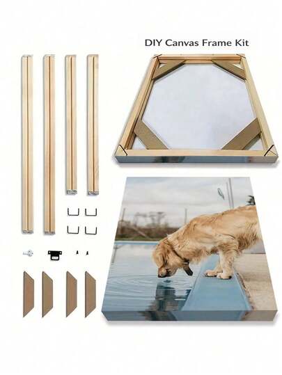 SURELIFE 一套木质画布绷架DIY套件，适用于画廊装裱油画，大尺寸绷架，墙面艺术装饰，可选尺寸：30x40厘米、40x50厘米、40x60厘米、50x70厘米（12x16英寸、16x20英寸、16x24英寸、20x28英寸），易于组装，圣诞礼物