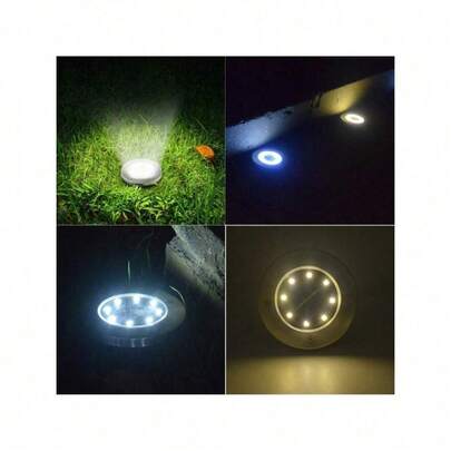 Solar Buried Light 8LED Stainless Steel Outdoor New Plug-In Grass Light Garden Rainproof Villa Floor Light