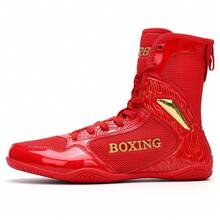 Zapatos de boxeo profesionales para mujeres para entrenamiento de fitness en interiores, zapatos de lucha, zapatos de combate de estilo libre y zapatos de sparring - Rojo - Ver 8