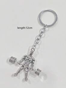 1个休闲运动图案锌合金钥匙扣，四季皆宜 - 銀色 - 查看 2