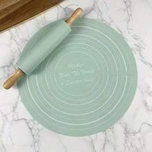 1 Set High-Quality Rolling Pin And Non-Stick Silicone Baking Mat - Essential Baking Tools For Home Kitchen, Wooden Handle, Easy-Clean Silicone Mat For Hassle-Free Cooking Adventures, Includes Rolling Pin - View 2