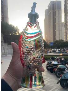 1/2pcs Handpainted Fish Shaped Glass Oil Bottle, Kitchen Oil Jar, Soy Sauce Vinegar Seasoning Bottle, 2026 New, Oil-Resistant, Bohemian Style - View 8