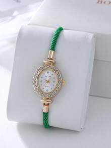 1pc Elegant Quartz Watch And Jewelry Accessory Set, Featuring A Stylish Round Women's Wristwatch And Rhinestone Bracelet. - Multicolor - View 11