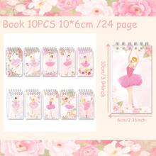 10 piezas de mini cuadernos, mini cuadernos de ballet rosa, adecuados para recuerdos de fiesta, rellenos de bolsas de regalo, cuadernos, mini cuadernos en espiral, adecuados para recompensa de baile o cumpleaños (tema de cumpleaños) útiles escolares - 10 unids/bolsa - Ver 8