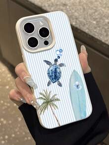 1 chiếc ốp lưng điện thoại TPU chống nước, chống sốc, chống trượt, phiên bản giới hạn mùa hè, họa tiết ván lướt sóng và sọc xanh dương, tương thích với Apple/Phones - Nhiều màu - Xem 6