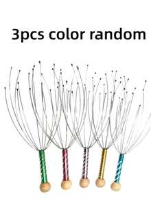 1/2pcs 12-Claw Head Massager, Head Scratch Scalp Massager, Scalp Massage Relaxation Scratcher, Head Massage Hair Stimulation And Body Stress Relief - Multicolor - View 8