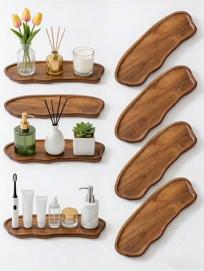 1 chiếc khay trang trí hình đám mây bằng gỗ hồng mộc thanh lịch - Đa chức năng dùng cho bàn trang điểm, phòng tắm, bồn tắm và bồn rửa nhà bếp, thiết kế vân gỗ độc đáo, khay phòng tắm, quà tặng Ngày của Mẹ/Ngày của Cha.