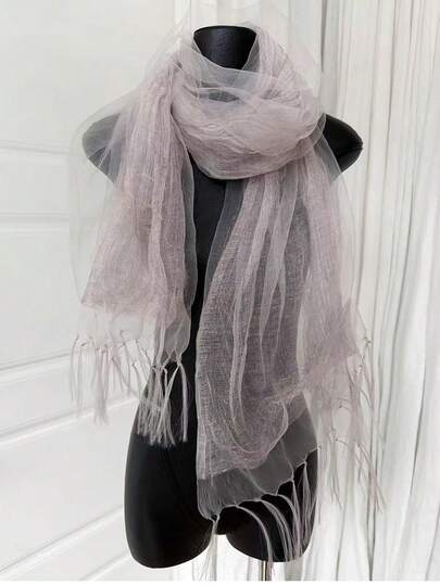 1PC Retro-Inspired Solid-Color Linen Scarf For Women Lightweight Dyed Cotton-Linen Shawl Spring/Summer Silk Scarf Travel Beach Scarf