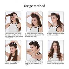 3件/4件套免加热卷发工具，便捷卷发器，发圈卷发器，睡眠造型工具，女士泡沫卷发器，带钩免加热卷发棒，橡胶卷发棒，大波浪睡眠卷发管套装，简约欧美风发髻器 - 黑色 - 查看 3