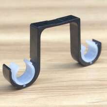 2Pcs Double Curtain Rod Brackets Ceiling Mount Ports Aluminum Alloy Black - A - View 7