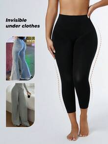 Leggings moldeadores y reductores de cintura alta sin costuras - Negro - Ver 6