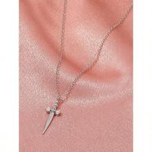 Sword Charm Necklace - 銀色 - 查看 1