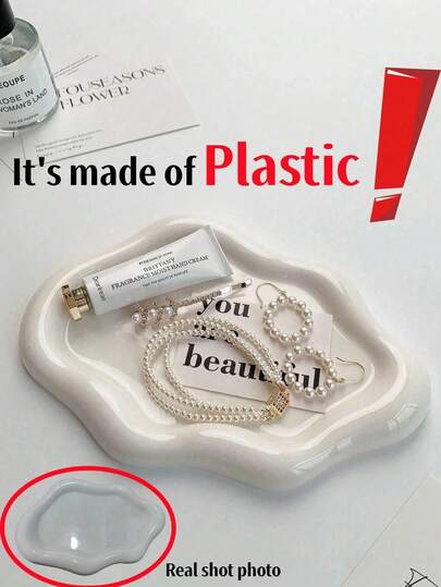 1pc Elegant Cloud-Shaped Modern Jewelry Storage Tray, Suitable For Home, Living Room, Office Key Storage, Single-Layer Luxury Jewelry And Perfume Display Stand, Graceful Necklace, Bracelet And Earring Display Rack, Durable ABS Resin Construction, Unisex, Fashionable Jewelry Tray, Ideal Gift For Mother's Day, Easter, Back To School