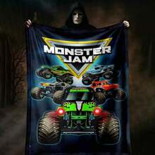 1PC 3D Monster Jam Monster Truck Cartoon Blanket, Edgy Gift For Motorsports Fans, Themed Man Cave Decor, Retro Sci-Fi Party Accent & Race Day Souvenir,Soft Throw Blanket For Home Bedroom Bed Sofa Picnic Travel Office Cover Blanket, Multiple Sizes 50x60 To 60x80 Inches - Nhiều màu 7 - Xem 6