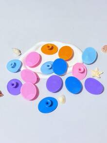 1/5pcs Face Cleansing Brush, Mini Handheld Oval Facial Cleansing Brush (With Shampoo Massage Brush), Facial Cleansing Brush (For Deep Cleaning), Gentle Exfoliating And Massaging Face Cleaning Brush, Skin Care Tool, Travel Tool, Christmas Gift, Christmas Party, Face Washing, Cleaning - Multicolor - View 4