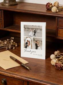 1/2/5/10/20/30/50pcs Customized Photo Wedding Cards (With Envelopes) / Personalized Wedding Announcement Cards / Wedding Date Postcards / Modern Wedding Invitations / Customized Engagement Party Invitations / Photo Cards - Multicolor - View 3