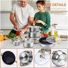 19 PCScookware Set, Including A Non-Stick Saucepan, Frying Pan, And Milk Pan - View 4
