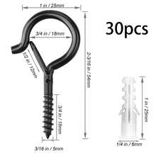30个吊钩，适用于天花板、户外吊灯、重型吊钩、2.2英寸眼螺丝钩、庭院灯Q型钩、墙壁、栅栏、甲板支架 - 彩色 - 查看 15