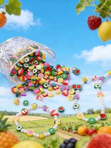 100/200/500/1000pcs Soft Polymer Clay Strawberry, Fruit, Lemon Slice Beads | DIY Jewelry Making, Bracelet & Accessory Spacer Beads, Citrus Themed Craft Supplies - Multicolor - View 10