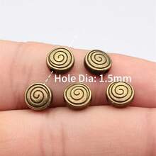 20 piezas Abalorios perforados con diseño remolino para hacer manualidades y accesorios de joyería DIY - Bronce - Ver 4