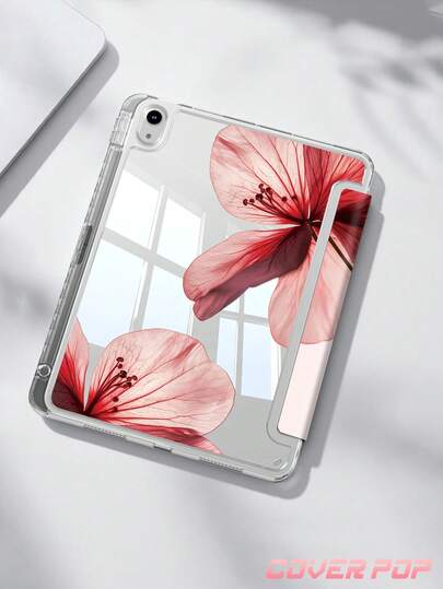 肤色莲花图案扁平保护套，兼容 10 2022（10.9 英寸）、 11（A16）2025（11 英寸）、 Air6 2024（11 英寸），也兼容三星 Galaxy Tab 和 Kindle Paperwhite 第十二代 2024。透明后盖，时尚图案保护套，支持自动睡眠/唤醒功能，配备气垫保护，适合作为礼物或办公用品。