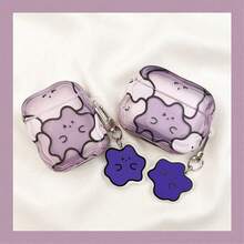 Estuche para auriculares de slime morado lindo, funda protectora suave compatible con auriculares Apple - transparente - Ver 2