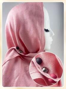 6个女士磁性丝巾夹，多功能磁性别针，适用于头巾、围巾、衬衫、连衣裙和服装 - 黑色 - 查看 4