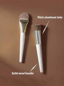 2pcs Makeup Brush Set, Suitable For Foundation, Powder, Concealer And Multi-Functional Kabuki Blending Brush, With Carrying Case, Ideal For Beginners - White - View 6
