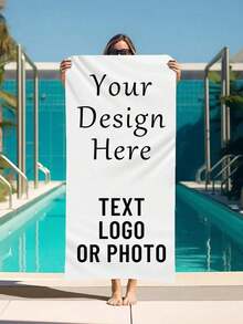 1pc Customized Beach Towel, Personalized Photo Towel, Customized Logo Towel, Customized Text Towel, Personalized Beach Towel, Customized Dog Photo Towel, Summer Holiday Bathroom Decor, Multi-Functional, Durable, Decorative, Reusable, Refined, Fashionable, High-Quality, Vibrant Colors, Modern, Customized, Personalized, Unique, Ideal Gift For Her, Anniversary, Valentine's Day, Mother's Day, Birthday, Father's Day, Graduation, Wedding, Housewarming,Microfiber Customized Beach Towels Polyester Beach Towels Personalized Custom Beach Towel, Custom Your Image/Text/Photo Beach Towel  2D Flat Printed Beach Towel,Soft And Absorbent Microfiber Towel, Multicolor Beach Towels Suitable For Bathroom, Swimming, Fitness, Yoga, Lightweight And Portable, Wind And Sun Protection, Sand-Proof, Ideal For Summer Travel, Vacation, Bathroom Decor Suitable For Men And Women Beach Essentials Summer Beach Essentials Bathroom Towels - Multicolor - View 1